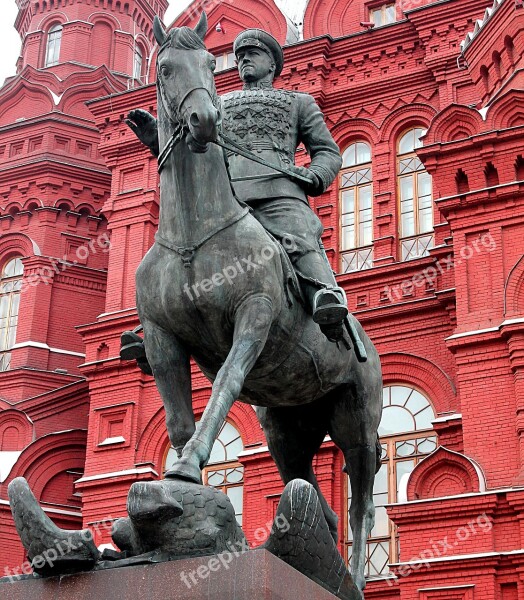 Moscow The Capital Of Russia Manezhnaya Square Monument Commander