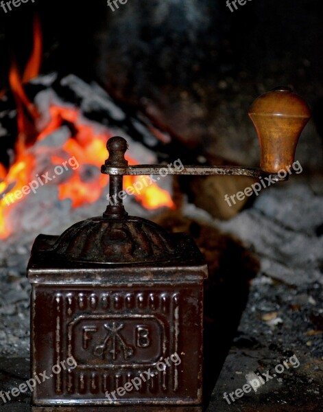 Coffee Grinder Grinder Fireplace Antiques Old