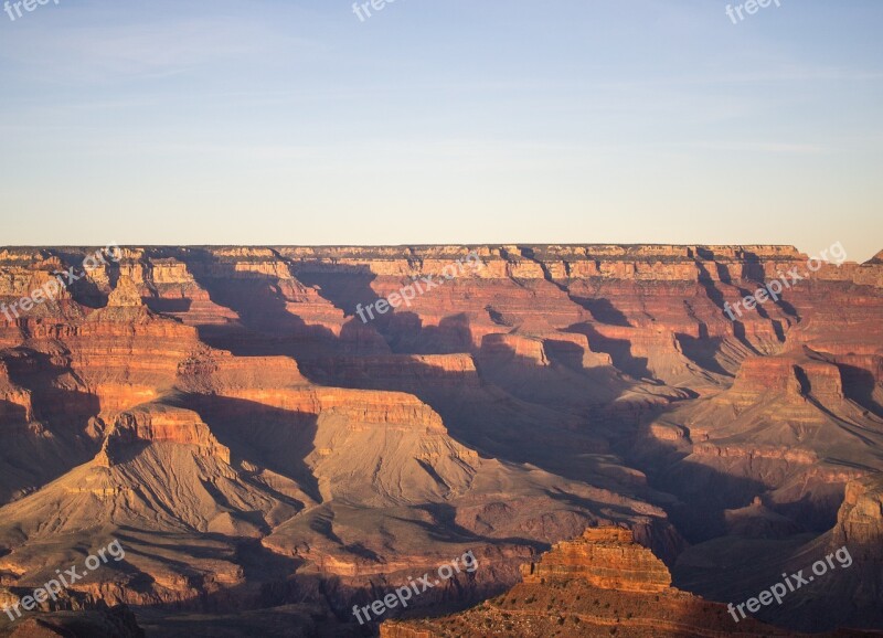 Arizona Grand Canyon Usa Stones Sunset