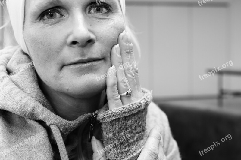 Portrait Woman Female Woman Portrait Black And White