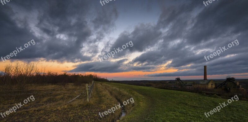 Sunset Mining Industrial Coal Sky