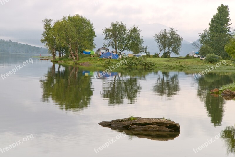 Landscape The Peace Calm Colorful Lake