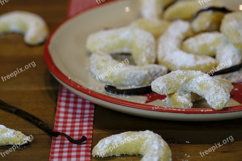 Cookie Crescents Vanillekipferl Pastries Small Cakes