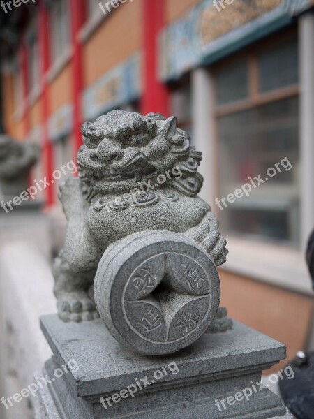 Hong Kong S A R Stone Statues Guardian Dogs Free Photos