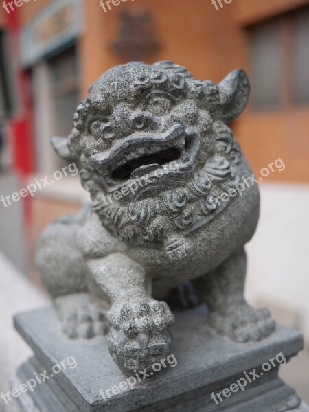 Hong Kong S A R Stone Statues Guardian Dogs Free Photos