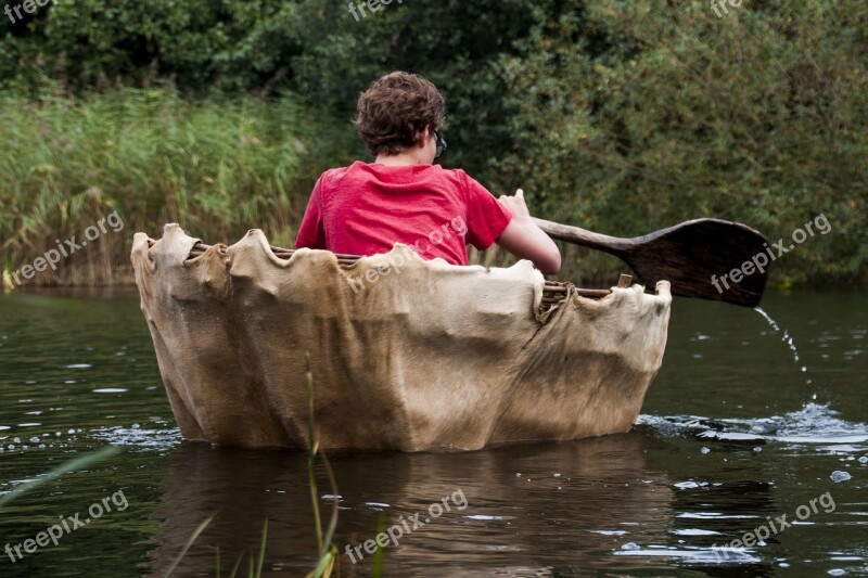 Water Canoe Coracle Landscape Children