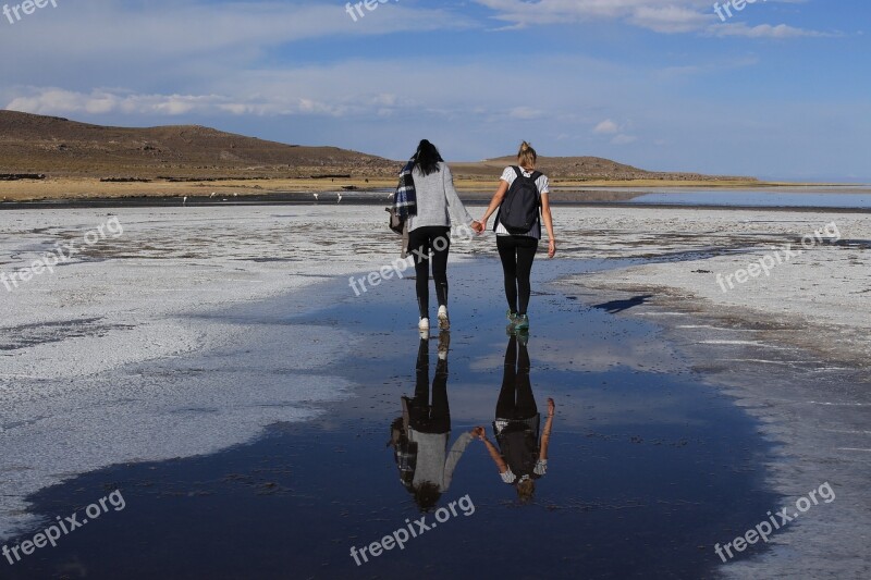 Salt Flats Bolivia Salt Lake Sky South America