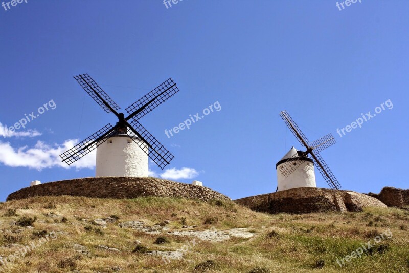 Spain Windmill Don Quixote La Mancha Wind