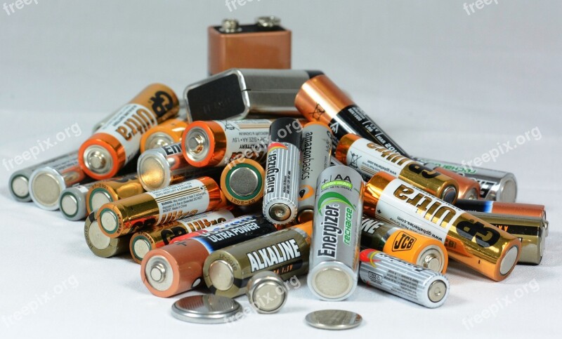 Batteries Mixed Pile Free Photos