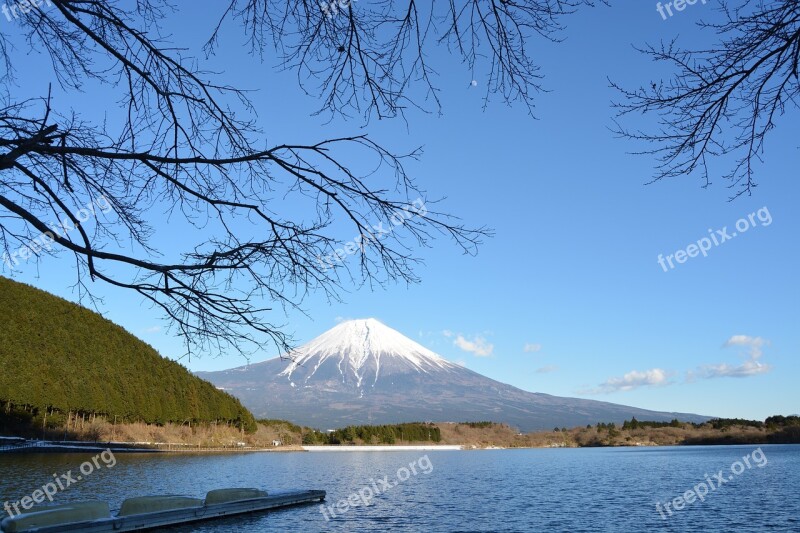 Lake Tanuki Mt Fuji Snowcap Free Photos