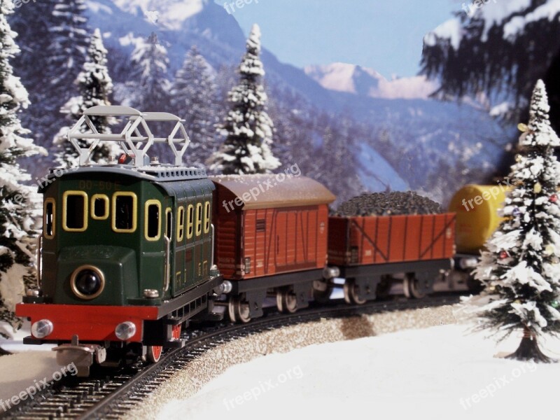 Christmas Train Model Train Winter Railway