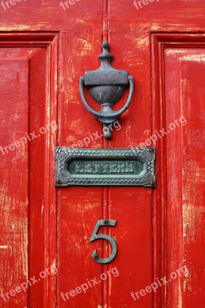 Front Door Doorknocker Mailbox Yorkshire Red