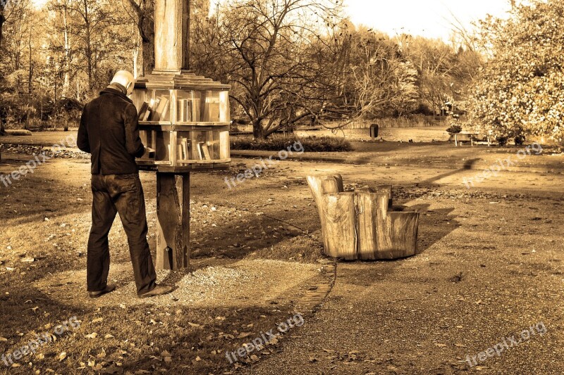 Man Person Standing Reading Book