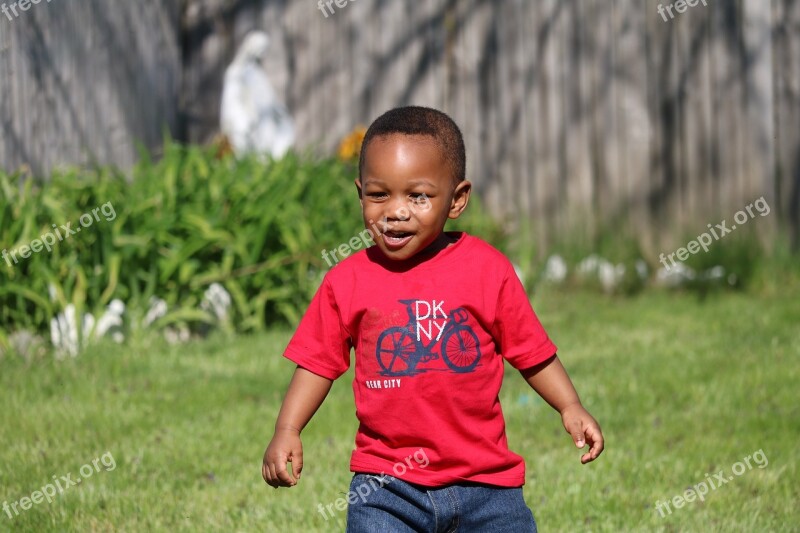 Boy Running Playing Toddler Small Child Boy