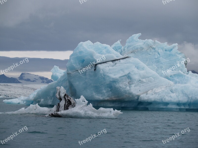 Iceland Ice Iceberg Ocean Summer