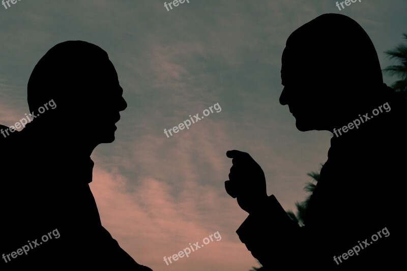 Silhouette Reverse Light Talk Free Photos