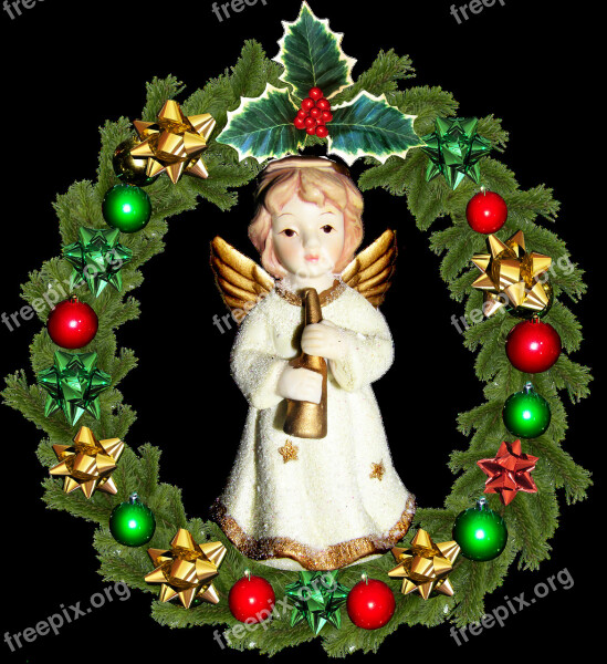 Christmas Wreath Angel Free Photos