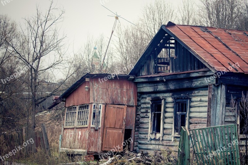 Village Outskirts Fire House Russia