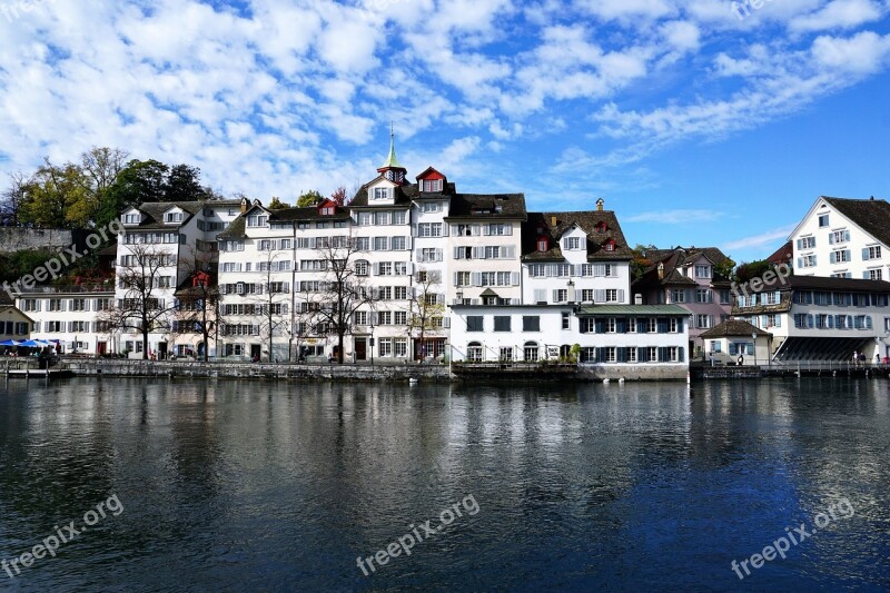 Zurich City Switzerland Houses Churches