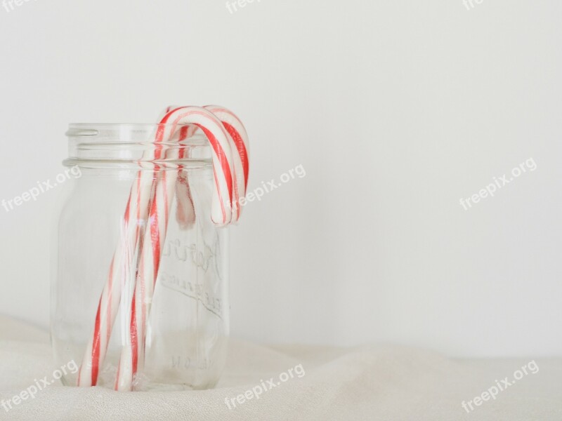 Candy Canes Simple Red White Festive