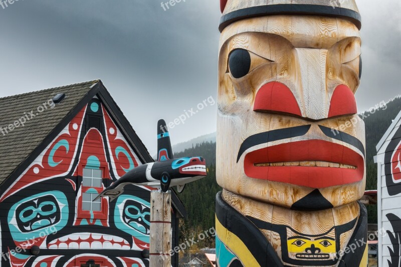 Carcross Yukon Canada Totem Wall Painting