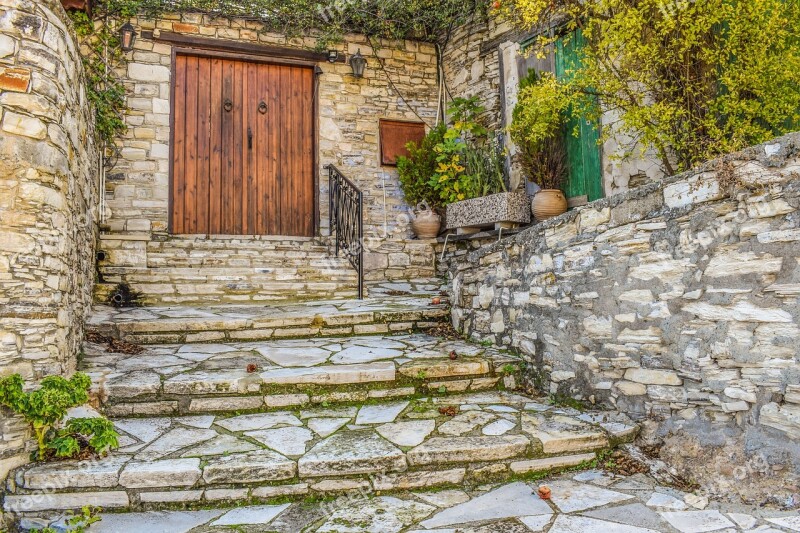 Old House Backstreet Stairs Village Architecture