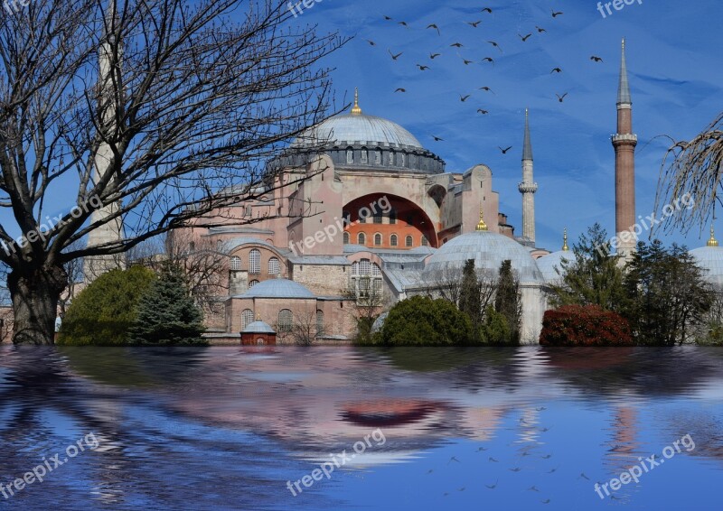 Istanbul Hagia Sophia Sultanahmet Landscape Historical Works