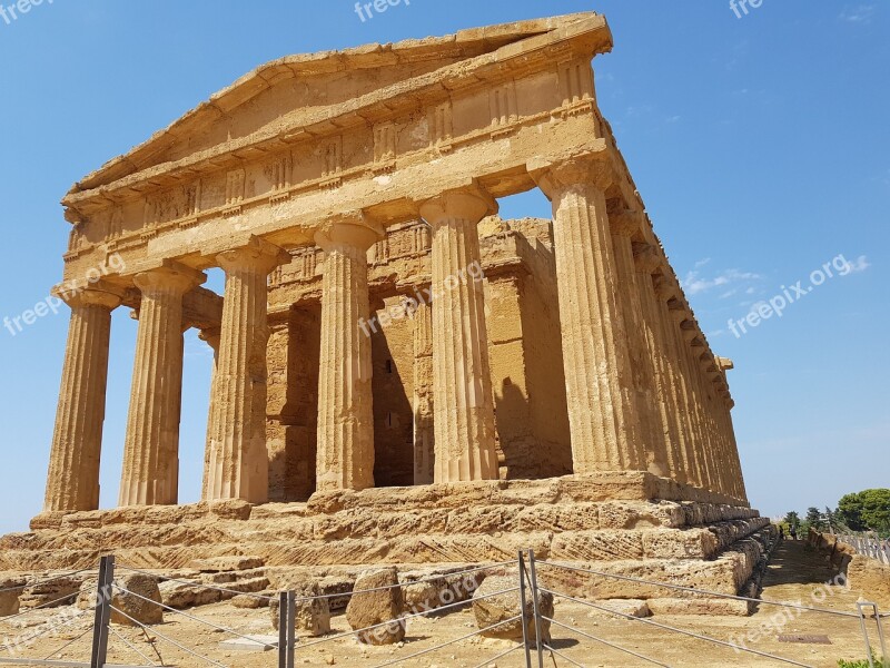 The Valley Of The Temples Agrigento Landscape Free Photos