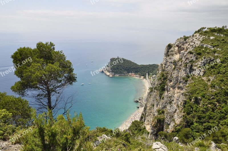 Sea Liguria Beach Peninsula Varigotti