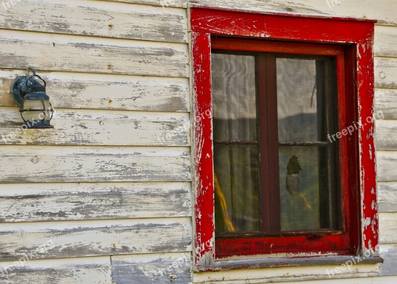 Window Detail Cabin Abandoned Rustic