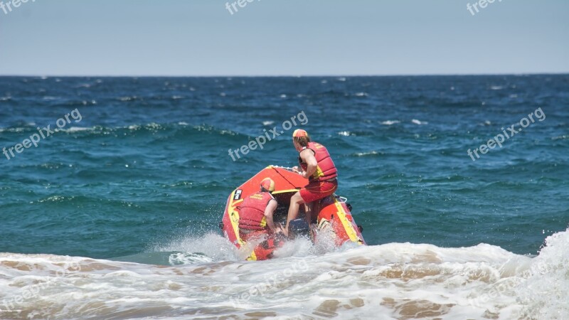 Lifesaver Rescue Boat Beach Water