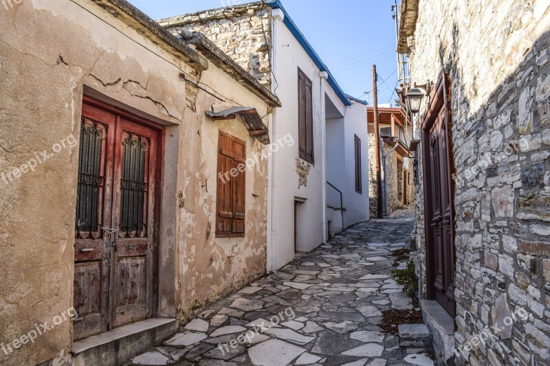 Cyprus Kato Drys Village Houses Wall