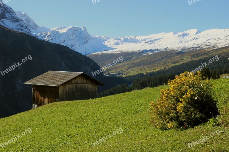 Graubünden Switzerland Alpine Mountains Alp