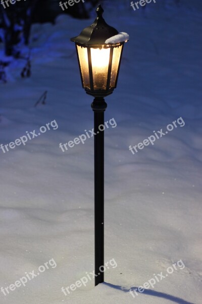 Lantern In The Snow Snow Atmospheric Light