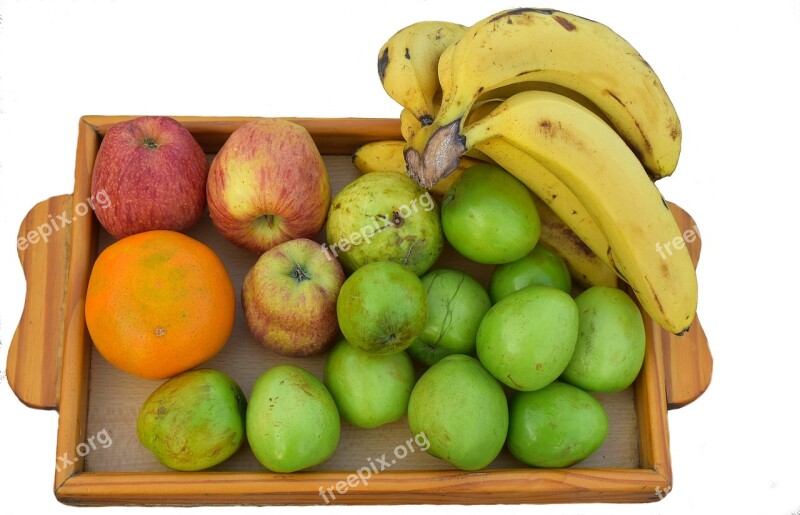 Fruits Wooden Tray Healthy Diet Free Photos