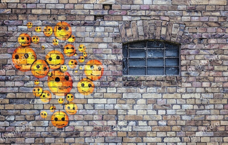 Emoticons Smiley Happy Wall The Background