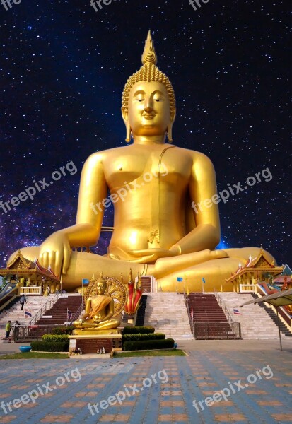 Measure Buddha Statue Thailand Religion Tour