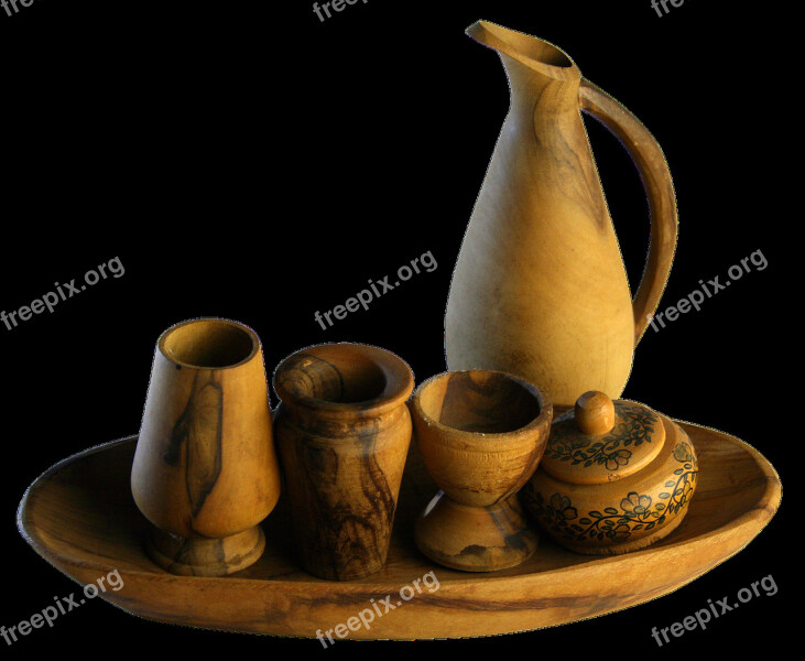 Service Wood Shell Cup Tableware