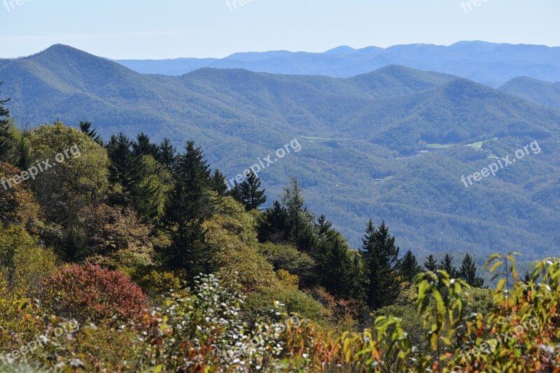 Blue Ridge Parkway Nc Mountains Landscape Fall