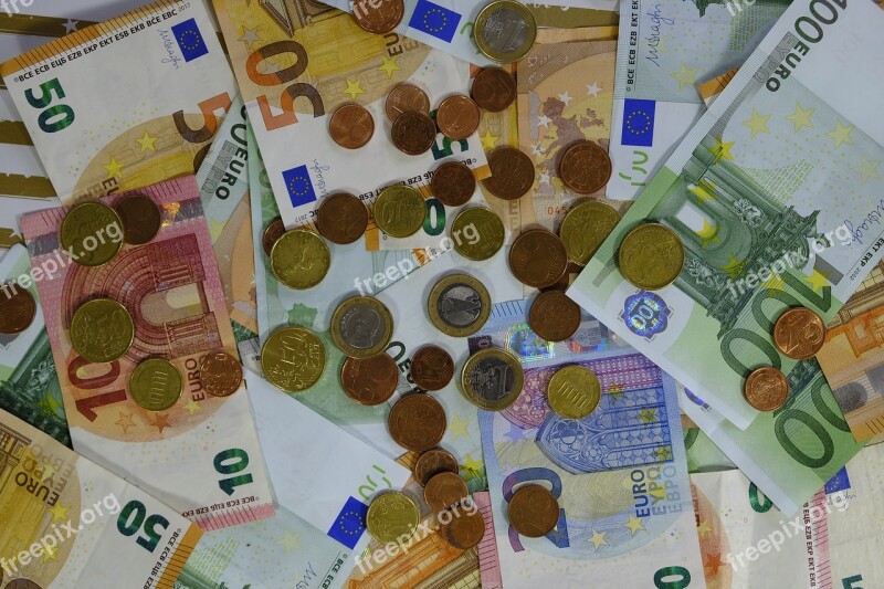 Money Bank Note Coins Euro Save