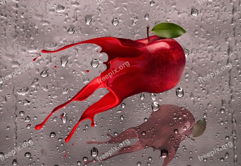 Apple Ink Splash Red Apple Design