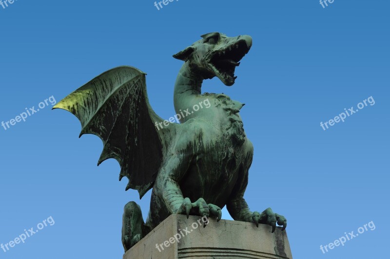 Statue Dragon Ljubliana Figure Decoration