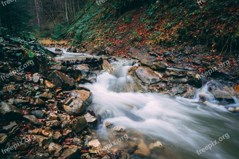 River Longexposure Fall Water Free Photos