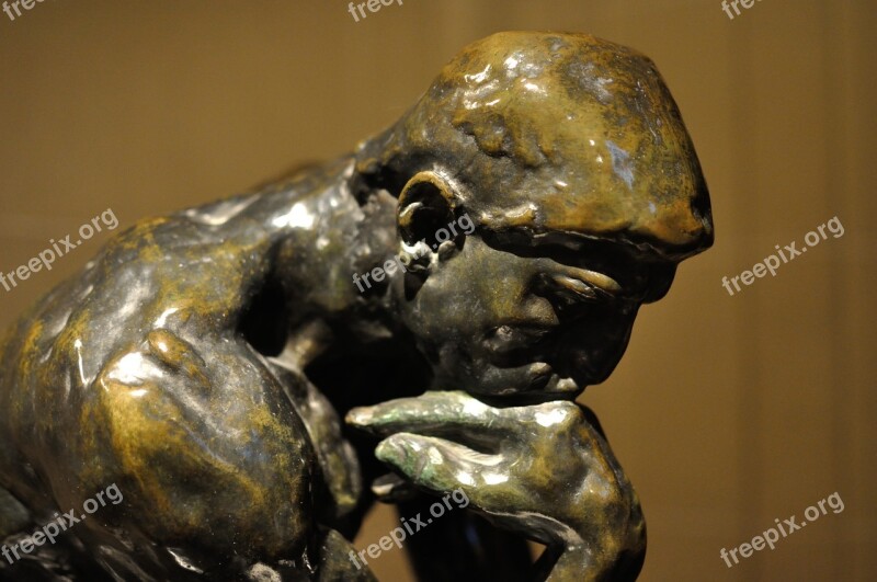 Think Thinker Statue Sculpture Figure