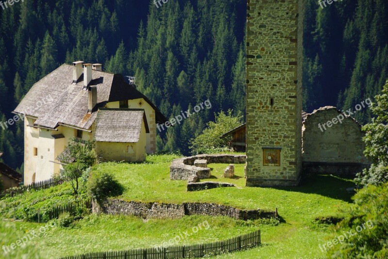 Dolomites La Val South Tyrol Alta Badia Wall The Village Of La Val