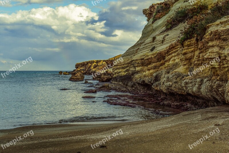 Beach Cliff Sea Landscape Coast