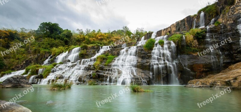 The Waterfall Waterfall Ponguor Waterfall Water Natural