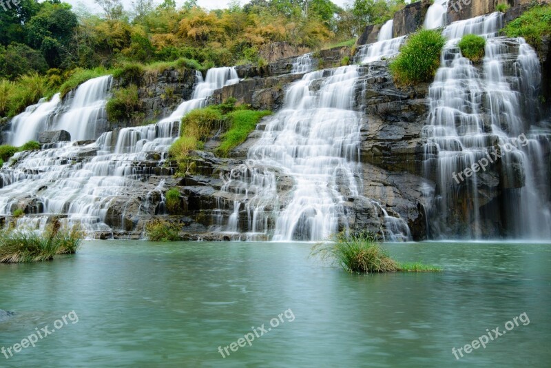 The Waterfall Waterfall Ponguor Waterfall Water Natural