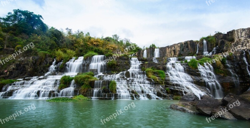 The Waterfall Waterfall Ponguor Waterfall Water Natural