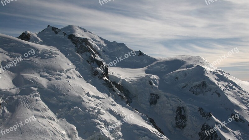 Mont Blanc Snow Mountain Glacier Free Photos